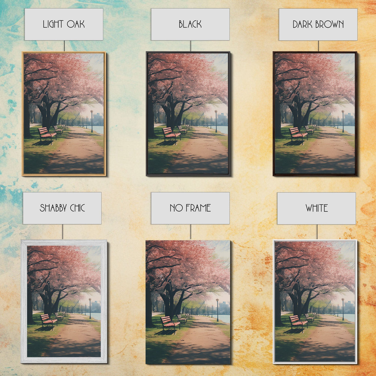 Nature Wall Art, Park Wall Print, Cherry Blossoms, Canvas Print, Wall Hanging, Portrait Art, Bookshelf Decor, Appreciation Gift, Office Art