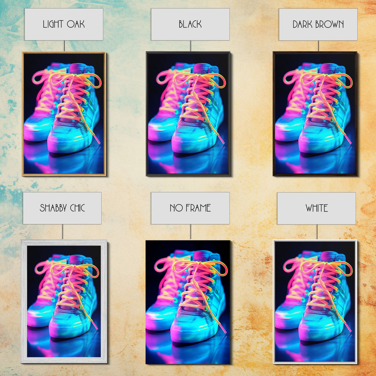Sneaker Wall Art, Shoe Wall Art, Canvas Print, Wall Hanging, Portrait Art, Room Decor, College Dorm Art, Unique Wall Decor, Gift For Friend
