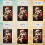 Santa Claus And His Australian Shepherd, Christmas Wall Art, Dog Gift, Christmas Dog, Winter Wall Art, Santa Decor, Santa Art Print