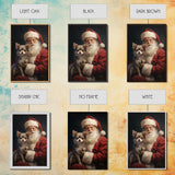 Santa Claus And His Chihuahua, Christmas Wall Art, Christmas Dog, Winter Wall Art, Santa Decor, Santa Art Print, Farmhouse Christmas