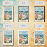 Bermuda, United Kingdom Watercolor Beach Print, Vacation Gift, United Kingdom Wall Art, Framed Canvas Print, Framed Beach Painting