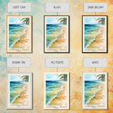 Cornwall Beach, Jamaica Watercolor Beach Print, Vacation Gift, Jamaica Wall Art, Framed Canvas Print, Framed Beach Painting
