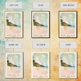 Grande Anse Beach, Seychelles Watercolor Print, Vacation Gift, Seychelles Wall Art, Beach Painting, Beach Decor, Large Wall Art, Wood Frame Art