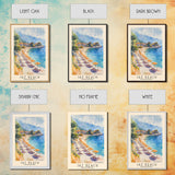 Jaz Beach, Montenegro Watercolor Beach Print, Vacation Gift, Montenegro Wall Art, Beach Painting, Beach Decor, Beach Painting