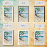 Lagoon Beach, Cambodia Watercolor Print, Vacation Gift, Cambodia Wall Art, Beach Painting, Beach Decor, Large Wall Art, Wood Frame Art