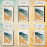 Middle Bay Beach, Hong Kong Watercolor Print, Vacation Gift, Hong Kong Wall Art, Beach Painting, Beach Decor, Large Wall Art, Wood Frame Art