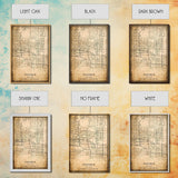 Phoenix Arizona Street Map, Framed Canvas Art, Arizona United States Road Map Wall Art, Office Wall Art, Wall Decor for Office