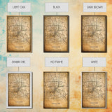 Distressed Houston map print poster canvas print, framed road map art, Texas map print poster canvas, Houston city map print poster canvas