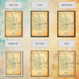Omaha Nebraska map print poster or framed canvas, Omaha map print poster canvas, Omaha city map print poster canvas, Vintage Travel Art