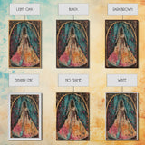 Halloween Veiled Ghost in Cemetery, Framed Canvas Print, Wall Art, Living Room Decor, Spooky, Ghost Art, Original Painting, Home Decor