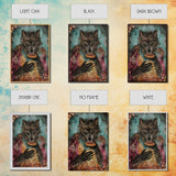 Halloween Werewolf Holding Hotdog, Framed Canvas Print, Wall Art, Home Decor, Spooky Artwork, Fantasy Decor, Halloween Decor