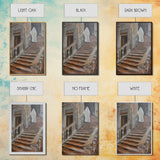 Ghost On Stairs Canvas Print - Halloween Art, Spooky Home Decor, Ghost Wall Art, Haunted House Decor, Halloween Decor, Framed Canvas Print