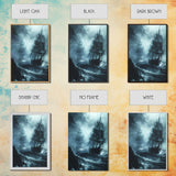 Ghost Ship in Storm Halloween Art, Spooky Maritime, Haunted Ocean, Creepy Seascape, Stormy Night, Framed Canvas Print