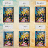 Colorful Haunted Cemetary, Springtime Halloween Mashup, Spooky Season Vibes, Framed Canvas Print, Haunted Graveyard