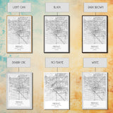 Fresno Street Map, California Map, City Map Art, Minimalist Art, Wall Art, Canvas Print, Bar Wall Art, Teen Gift, Travel Wall Art,