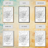 Greensboro Street Map, North Carolina Map, City Map Art, Minimalist Art, Wall Art, Canvas Print, Black And White, Unique Art, Traveler Gift