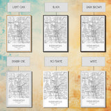 Indianapolis Street Map, Indiana Map, City Map Art, Minimalist Art, Wall Art, Canvas Print, Travel Wall Art, Gifts For Him, Living Room Art