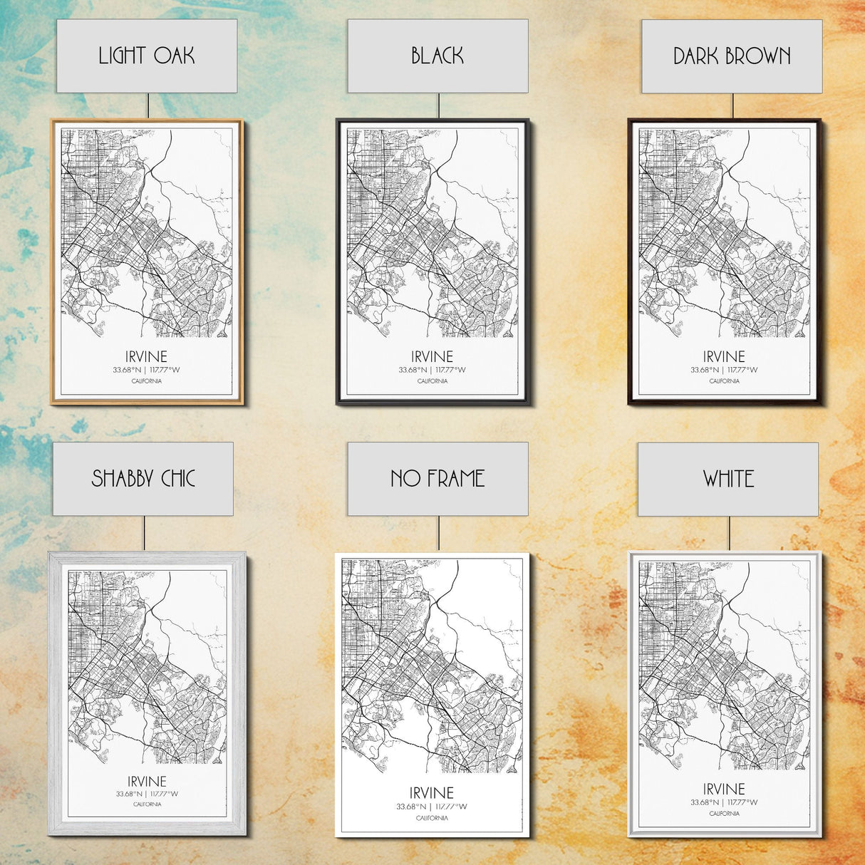 Irvine Street Map, California Map, City Map Art, Minimalist Art, Wall Art, Canvas Print, Travel Wall Print, Gift For Her, Home Office Art