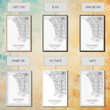 Los Angeles Street Map, California Map, City Map Art, Modern Art, Wall Art, Canvas Print, Travel Wall Print, Wedding Gift, Bedroom Décor