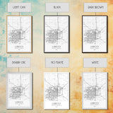 Lubbock Street Map, Texas Map, City Map Art, Modern Art, Wall Art, Canvas Print, Travel Print, Farmhouse Wall Décor, Boyfriend Gift
