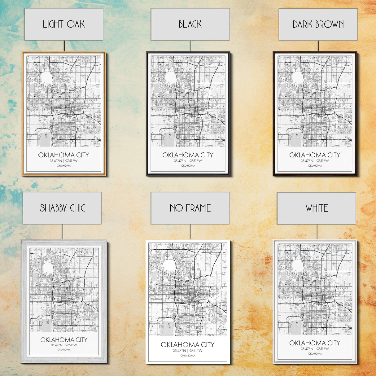 Oklahoma City Street Map, Oklahoma Map, City Map Art, Modern Art, Wall Art, Canvas Print, Bedroom Prints, Anniversary Gift, Travel Wall Art