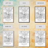 Overland Park Street Map, Kansas Map, City Map Art, Modern Art, Wall Art, Canvas Print, Gift For Her, Bedroom Wall Art, Travel Wall Décor