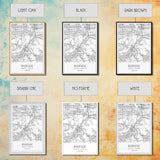 Riverside Street Map, California Map, City Map Art, Minimalist Art, Wall Art, Canvas Print, Unique Wall Décor, Boyfriend Gift, Travel Art