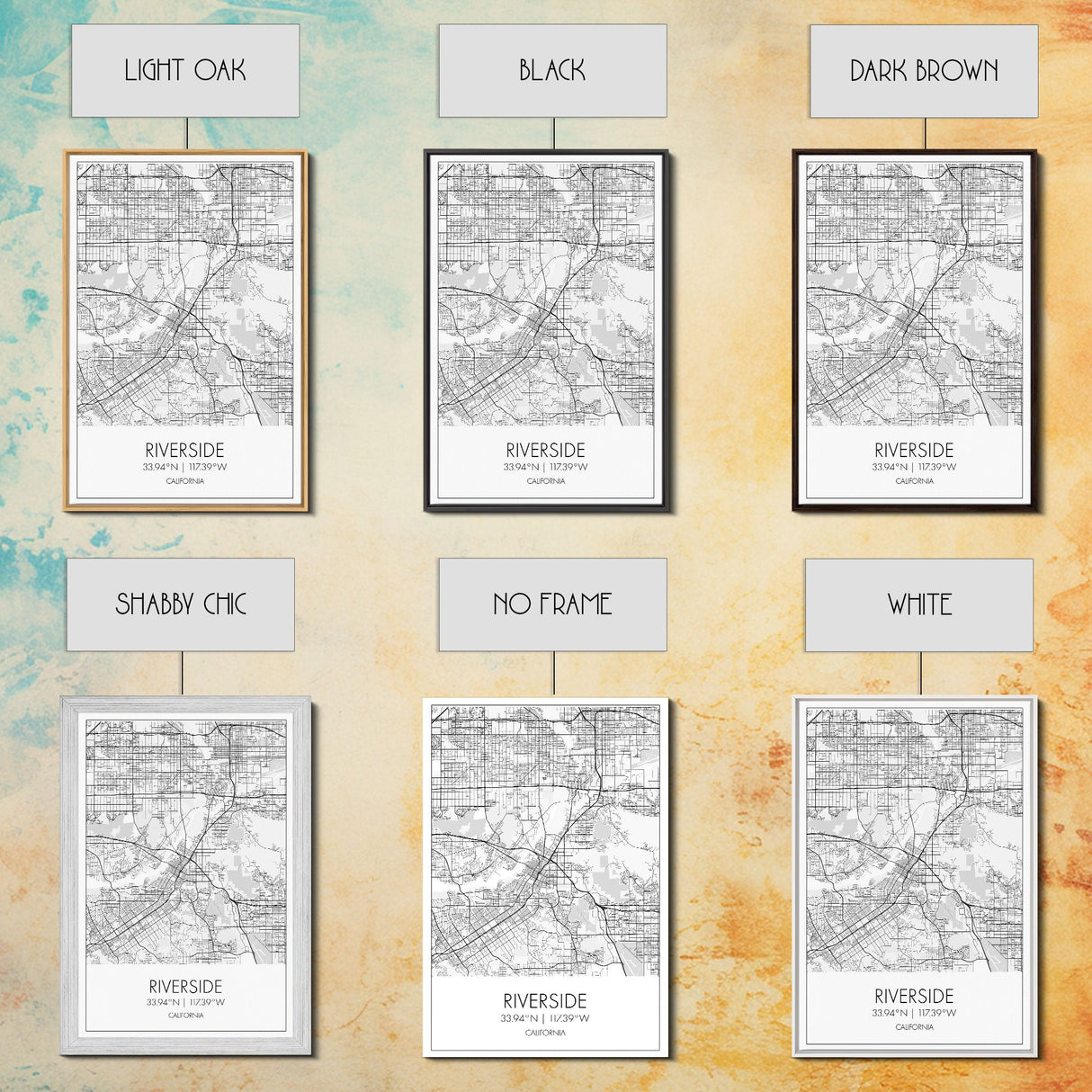 Riverside Street Map, California Map, City Map Art, Minimalist Art, Wall Art, Canvas Print, Office Wall Décor, Gifts For Dad, Travel Print