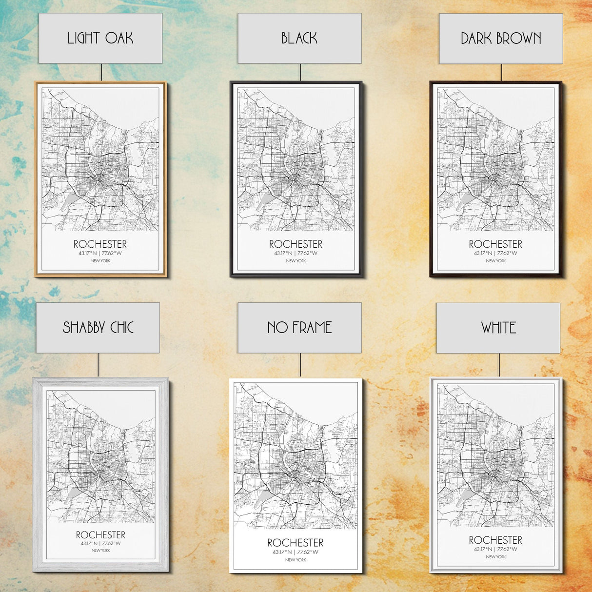 Rochester Street Map, New York Map, City Map Art, Minimalist Art, Wall Art, Canvas Print, Boys Room Décor, Best Friend Gift, Travel Print