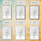 Salem Street Map, Oregon Map, City Map Art, Minimalist Art, Wall Art, Canvas Print, Dorm Room Décor, Graduation Gift, Travel Wall Print