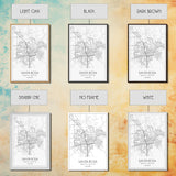 Santa Rosa Street Map, California Map, City Map Print, Minimalist Art, Wall Art, Canvas Print, Bedroom Wall Art, Travel Gift, Travel Art
