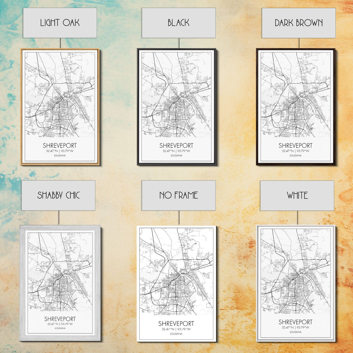 Shreveport Street Map, Louisiana Map, City Map Print, Minimalist Art, Wall Art, Canvas Print, Wall Decoration, Aviation Gift, Travel Décor