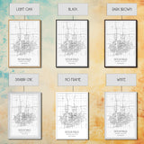 Sioux Falls Street Map, South Dakota Map, City Map Print, Minimalist Art, Wall Art, Canvas Print, Dorm Room Décor, Gifts For Her