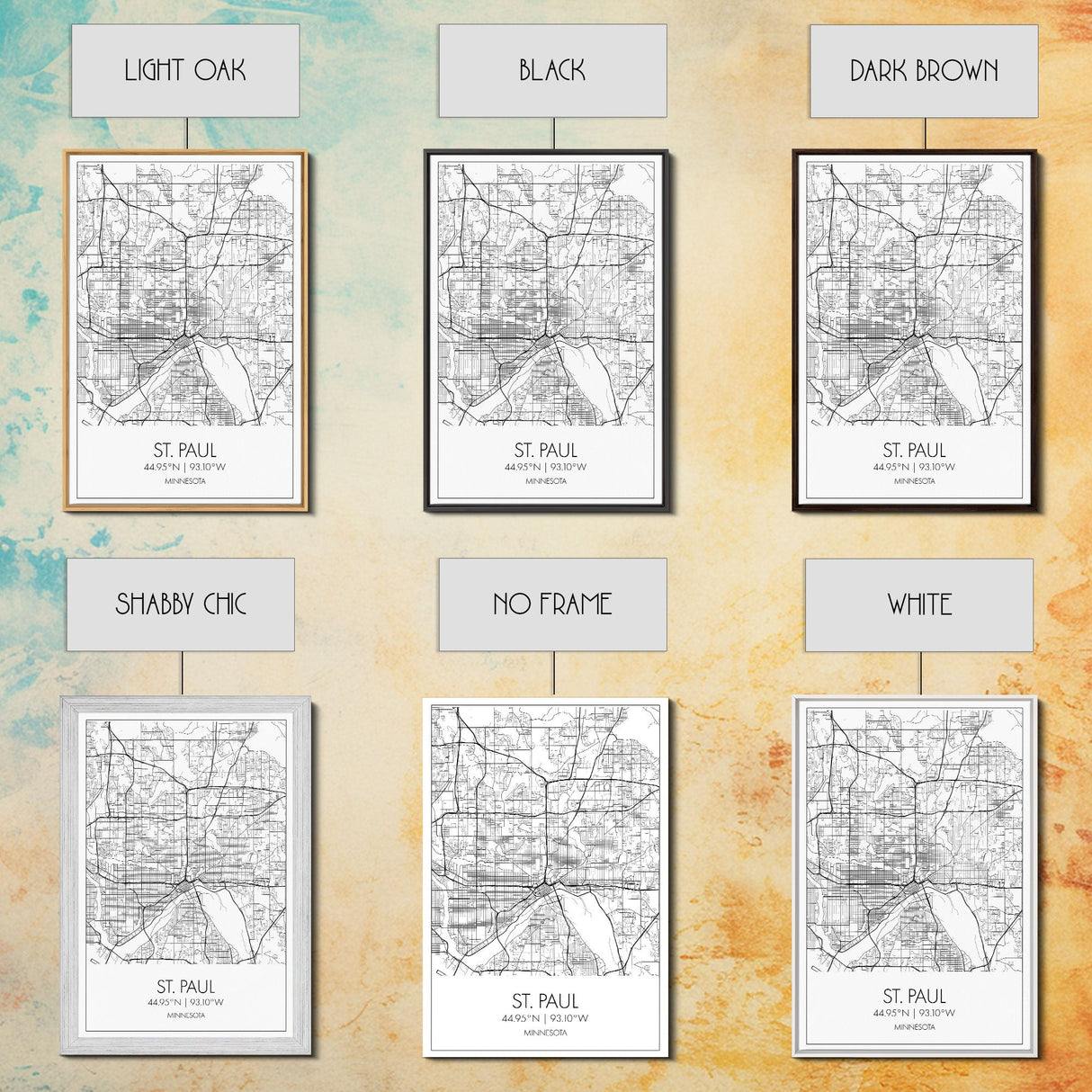 St Paul Street Map, Minnesota Map, City Map Print, Modern Wall Art, Wall Art, Canvas Print, Bedroom Wall Art, Traveler Gift, Travel Wall Art