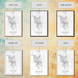Stockton Street Map, California Map, City Map Print, Modern Wall Art, Wall Art, Canvas Print, Boyfriend Gift, Travel Wall Décor, Art Print