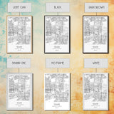 Tempe Street Map, Arizona Map, City Map Print, Modern Wall Art, Wall Art, Canvas Print, Birthday Gifts, Game Room Décor, Travel Wall Art
