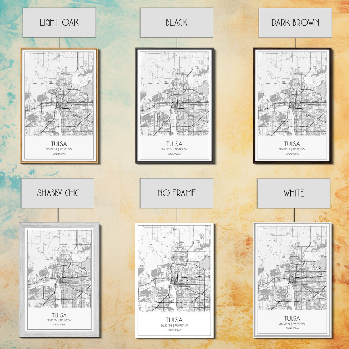 Tulsa Street Map, Oklahoma Map, City Map Print, Modern Wall Art, Wall Art, Canvas Print, Dorm Room Décor, Gift For Husband, Travel Art Print