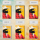 Silhouette of Bearded Man Smoking - Framed Canvas Print, Bold Pop Art, Modern Wall Art for Living Room or Man Cave