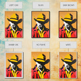 Bold Cowboy Silhouette with Cigarette | Framed Canvas Print | Western Wall Art | Cowboy Art | Living Room Decor | Rustic Home Decor