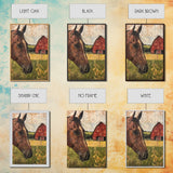 Horse and Barn Rustic Farm Art - Framed Canvas Print, Farmhouse Living Room Decor, Horse Wall Art, Rustic Home Decoration