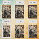 Native American Chief Portrait - Sepia Canvas Print, Historical Wall Art, Indigenous Art for Home, Rustic Native American Decor
