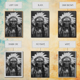 Native American Elder Sepia Print - Framed Canvas Wall Art, Indigenous Decor, Historical Artwork for Living Room, Rustic Wall Art