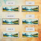Glacier National Park, Panoramic Montana Travel Art, National Park Print, Minimalist Travel Art, Midcentury Modern Style Landscape