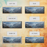 Ultrawide Panoramic Watercolor Landscape Painting Of A Desert Canyon, Framed Canvas Print, Subdued Boho Minimalist Wall Art, Guest Room Art