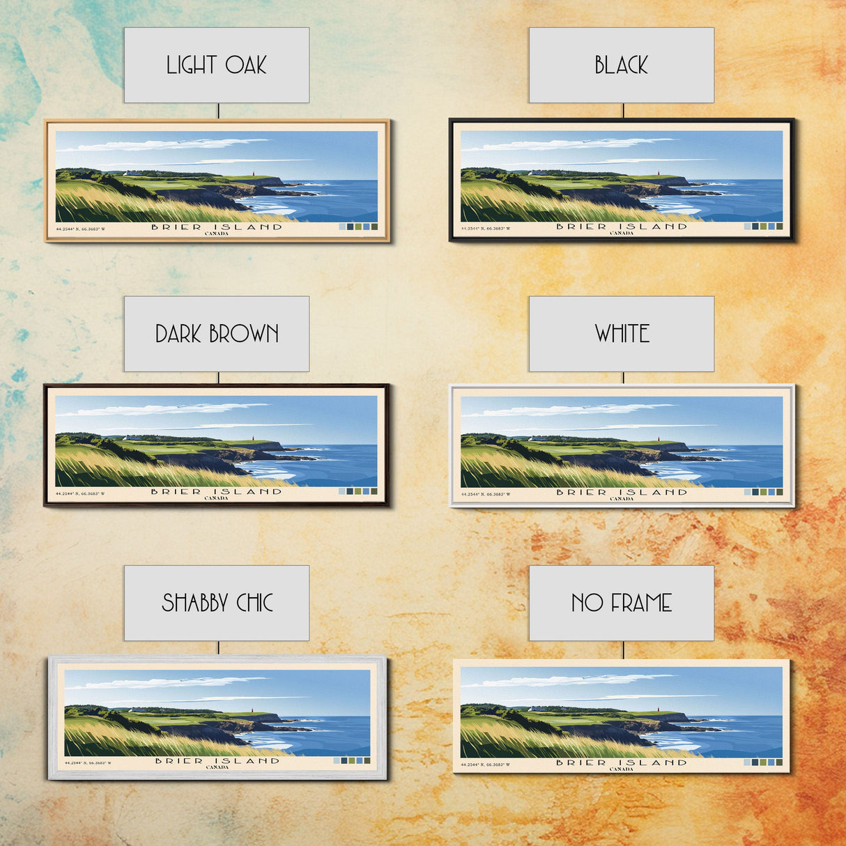 Brier Island, Canada Panoramic Beach Print, Vacation Gift, Canada Wall Art, Beach Painting, Beach Decor, Beach Painting