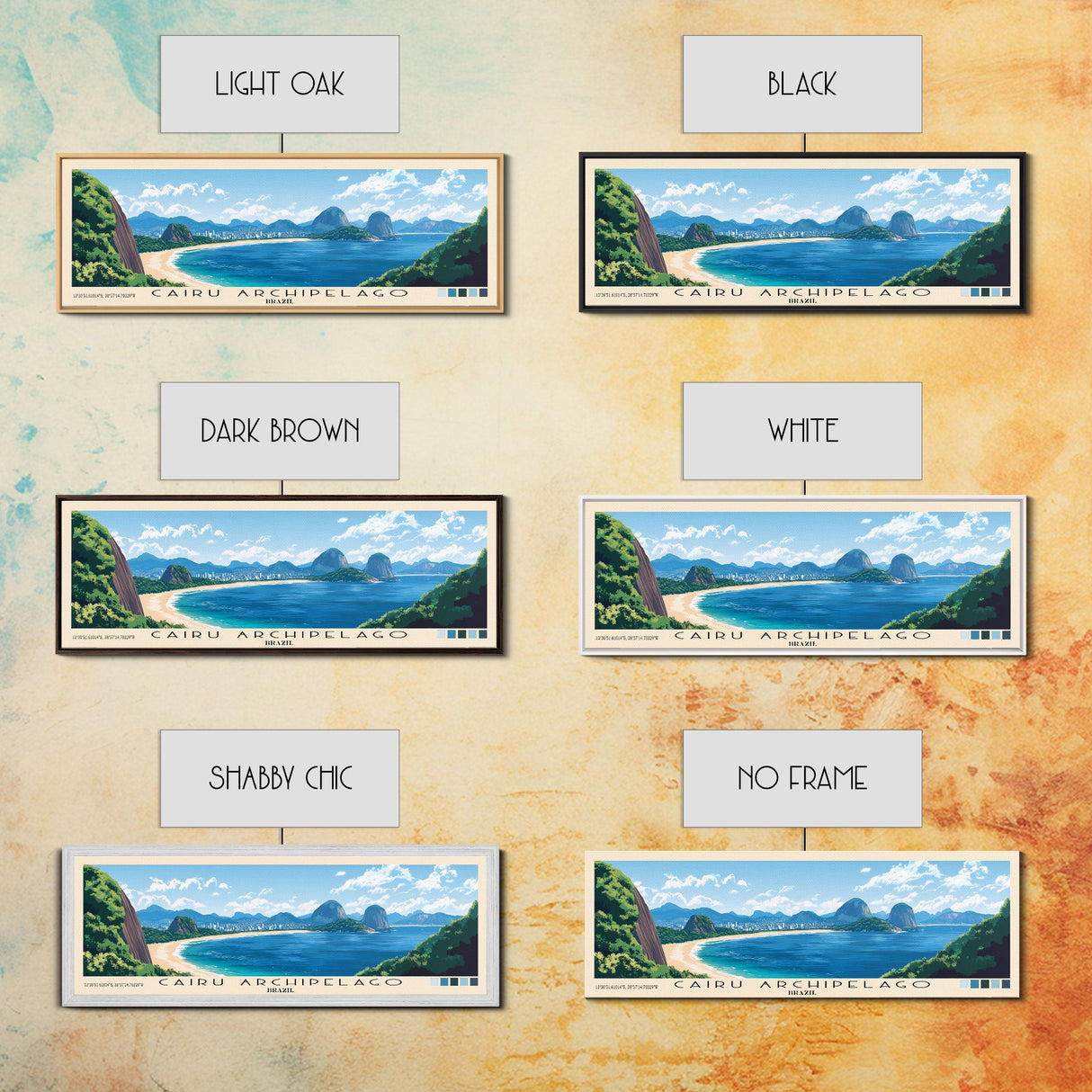 Cairu Archipelago, Brazil Panoramic Print, Vacation Gift, Brazil Wall Art, Beach Painting, Beach Decor, Large Wall Art, Wood Frame Art