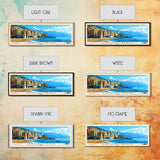 Camogli Beach, Italy Panoramic Beach Print, Vacation Gift, Italy Wall Art, Beach Painting, Beach Decor, Beach Painting