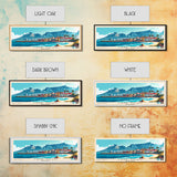 Cape Town, South Africa Panoramic Print, Vacation Gift, South Africa Wall Art, Beach Painting, Beach Decor, Large Wall Art, Wood Frame Art