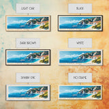 Capo Sant’Andrea, Italy Panoramic Beach Print, Vacation Gift, Italy Wall Art, Framed Canvas Print, Framed Beach Painting