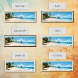 Carlisle Beach, Barbados Panoramic Beach Print, Vacation Gift, Barbados Wall Art, Framed Canvas Print, Framed Beach Painting